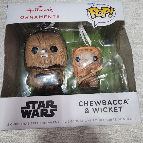 Chewbacca and wicket Funko pop hallmark ornaments - Picture 2 of 8